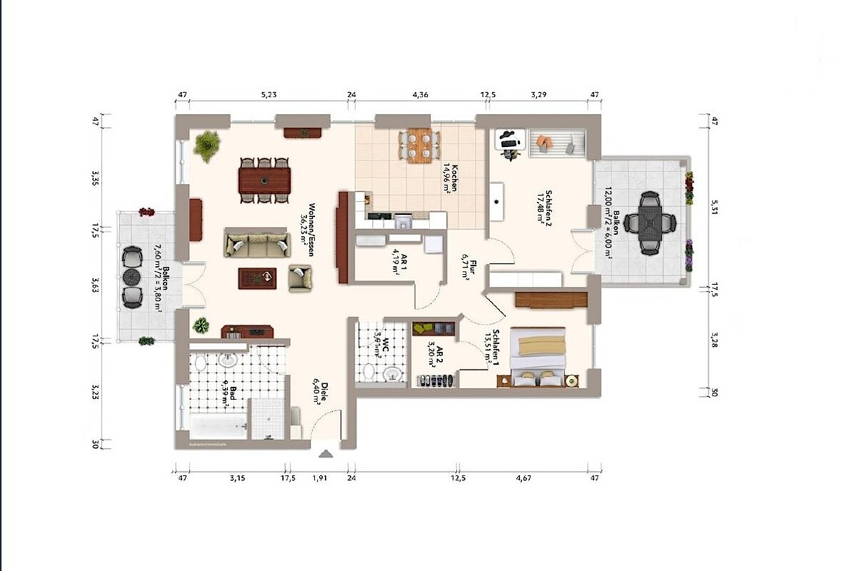 Wohnung Miete / Pacht 24376 Kappeln , Schlei Grundriss