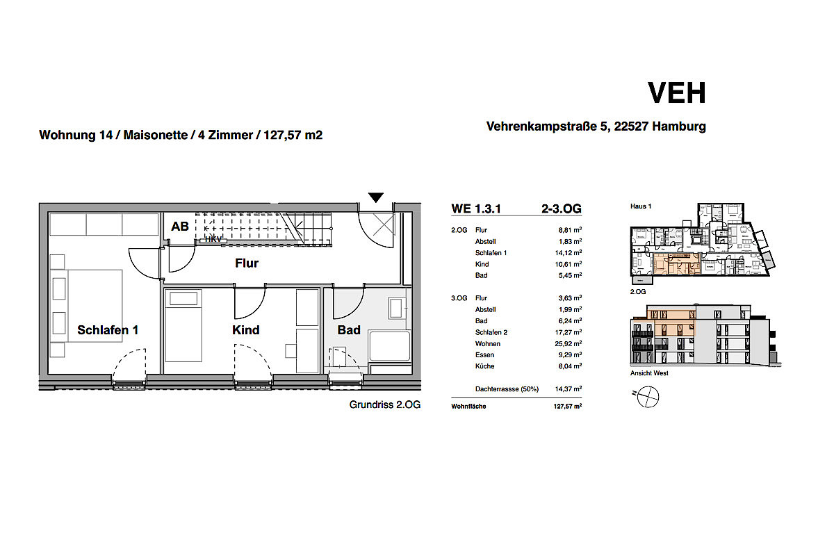Wohnung Miete / Pacht 22527 Hamburg WE 1.3.1 a