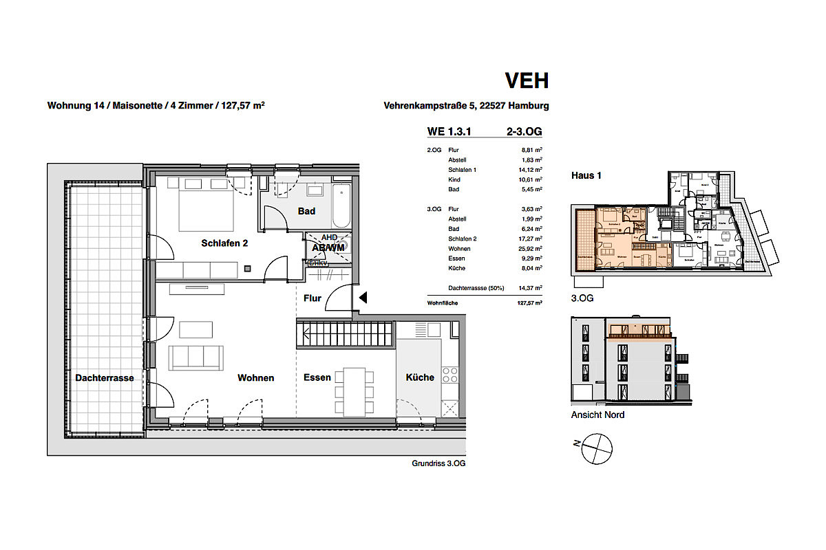 Wohnung Miete / Pacht 22527 Hamburg WE 1.3.1 b