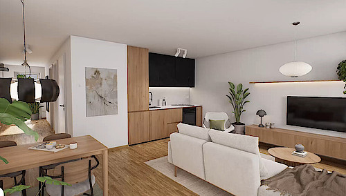 Wohnung Kauf 20537 HamburgWohn- und Esszimmer