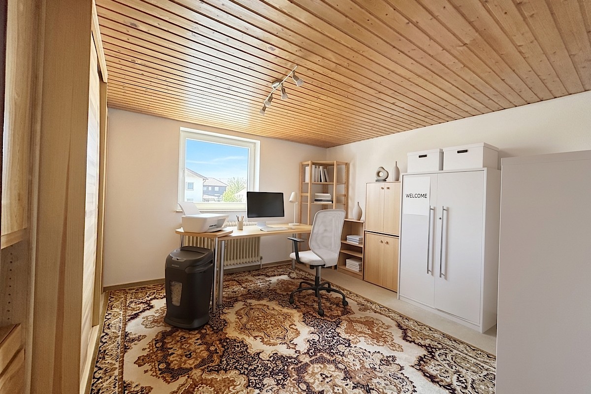 Haus Kauf 24623 Großenaspe Büro im Keller ( KI bearbeitet )